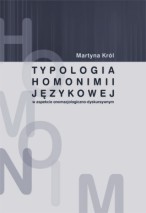 Okładka, Typologia homonimii językowej w aspekcie, Martyna Król