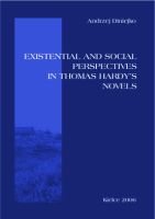 Okładka, Existential and Social Perspectives in Thomas Hardy's Novels, Andrzej Diniejko