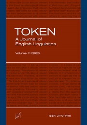 Okładka, „Token: A Journal of English Linguistics”, V. 11, edit. by John G. Newman, Marina Dossena, Sylwester Łodej