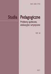 Okładka, Studia Pedagogiczne. Problemy społeczne, edukacyjne i artystyczne,  t. 38 ,  red. Bożena Matyjas