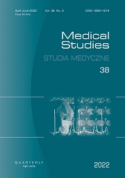 okładka, „Medical Studies/Studia Medyczne”, Vol./t. 38, No./Nr 2, edit. /red. Stanisław Głuszek