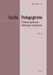 Okładka, „Studia Pedagogiczne. Problemy społeczne, edukacyjne i artystyczne”,  t. 40