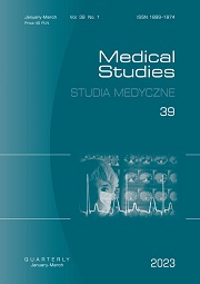 okładka, „Medical Studies/Studia Medyczne”, Vol./t. 39, No./Nr 1, edit. /red. Stanisław Głuszek