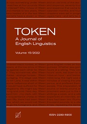 okładka, „Token: A Journal of English Linguistics”, V. 15