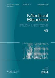 okładka, „Medical Studies/Studia Medyczne”, Vol./t. 40, No./Nr 1, edit. /red. Stanisław Głuszek