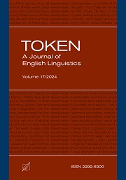 Okładka, „Token: A Journal of English Linguistics”, V. 17, edit. by John G. Newman, Marina Dossena