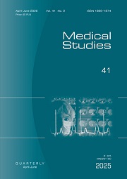 Okładka, „Medical Studies/Studia Medyczne”, Vol./t. 41, No./Nr 2, edit. /red. Ilona Klejbor