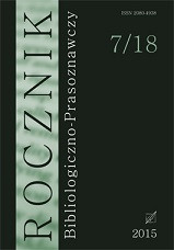 "Rocznik Bibliologiczno-Prasoznawczy", t. 7/18