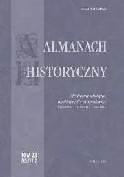 „Almanach Historyczny”, t. 23, z. 2 (specjalny), Medicina antiqua, mediaevalis et moderna. Historia – filozofia – religia